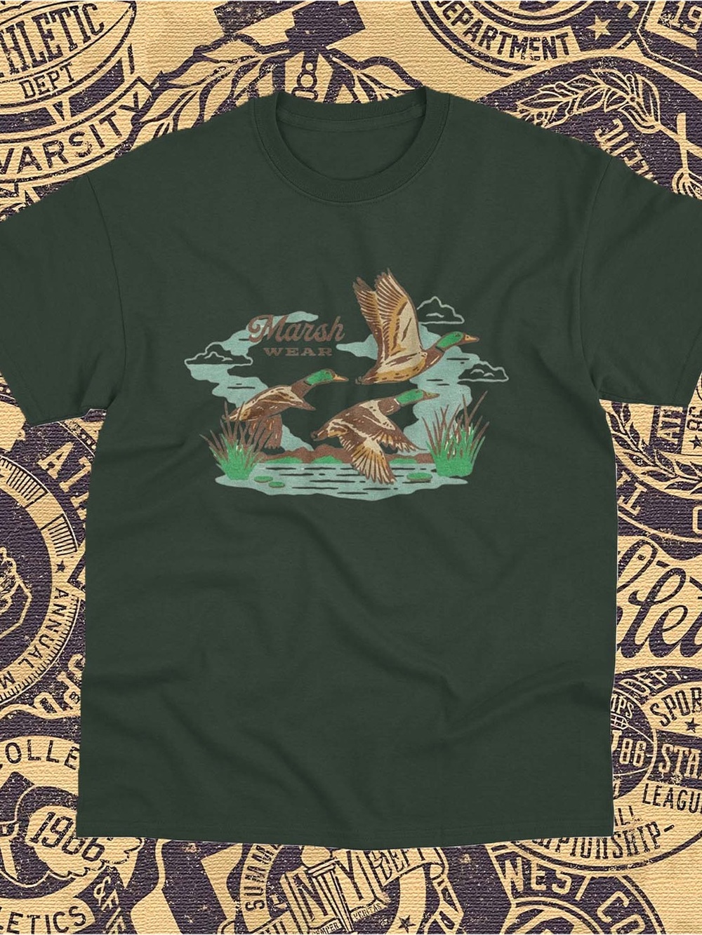 Forest Green Marsh Wear Duck Graphic Tee